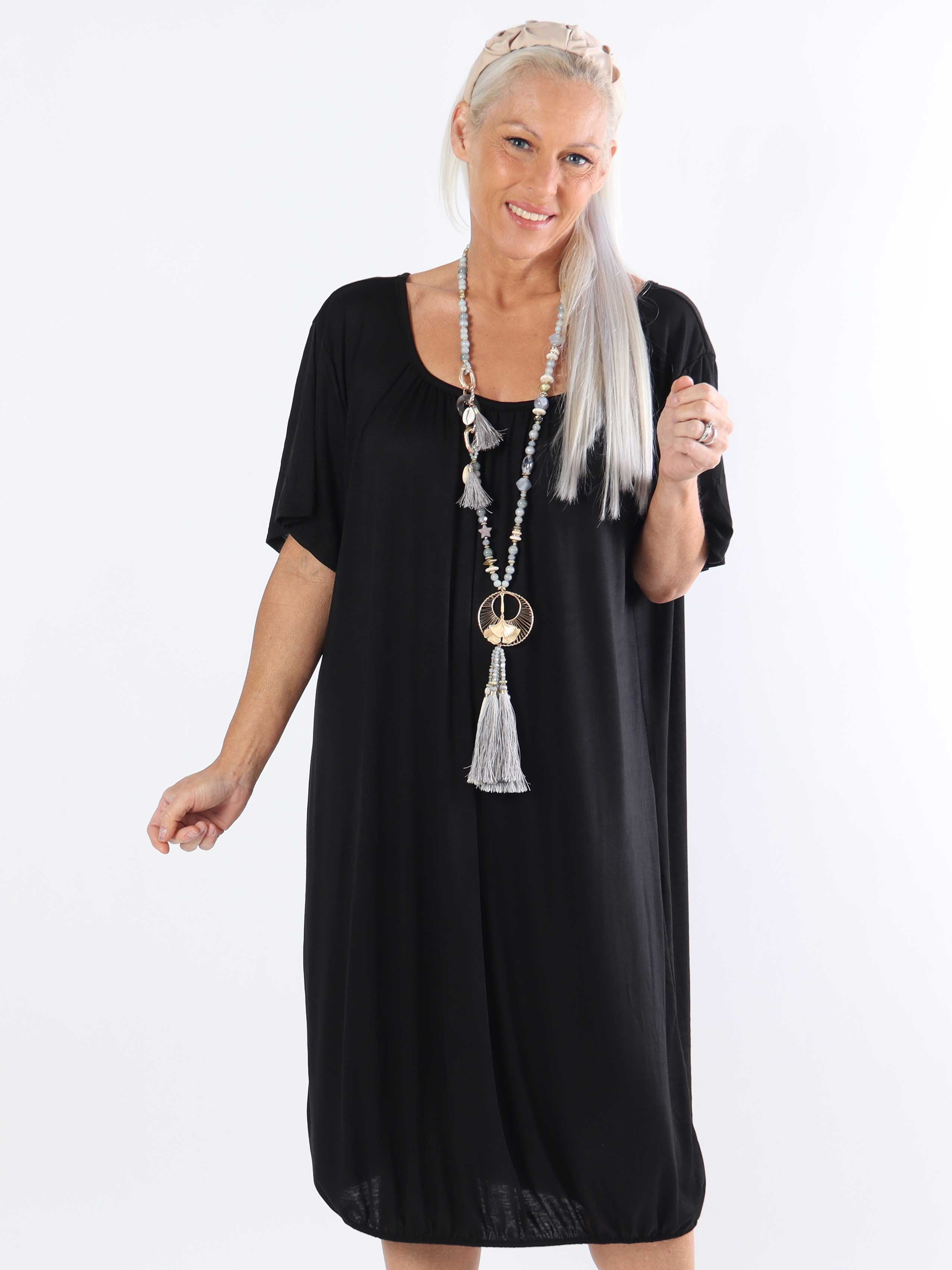 Miracle Dress - Basis plus size kjole i viskose med elastik forneden